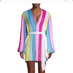 Retrofete Gabrielle rainbow wrap dress NWT